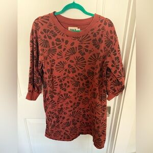 Women's Walnut Stamp Essential Puff-Sleeve Dress M